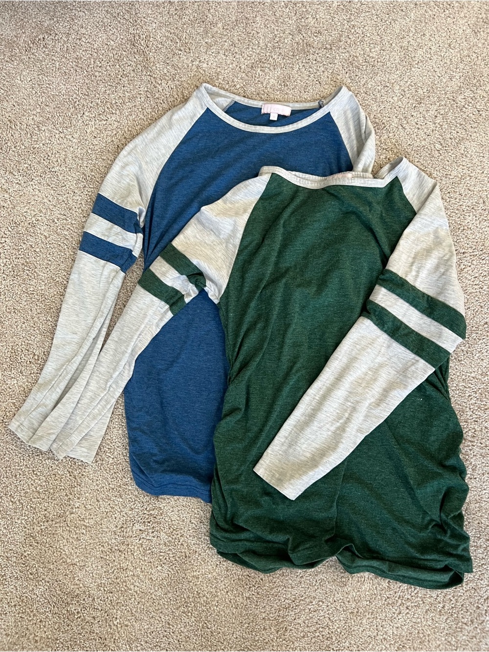 Pair of Long Sleeve Maternity Baseball Tees